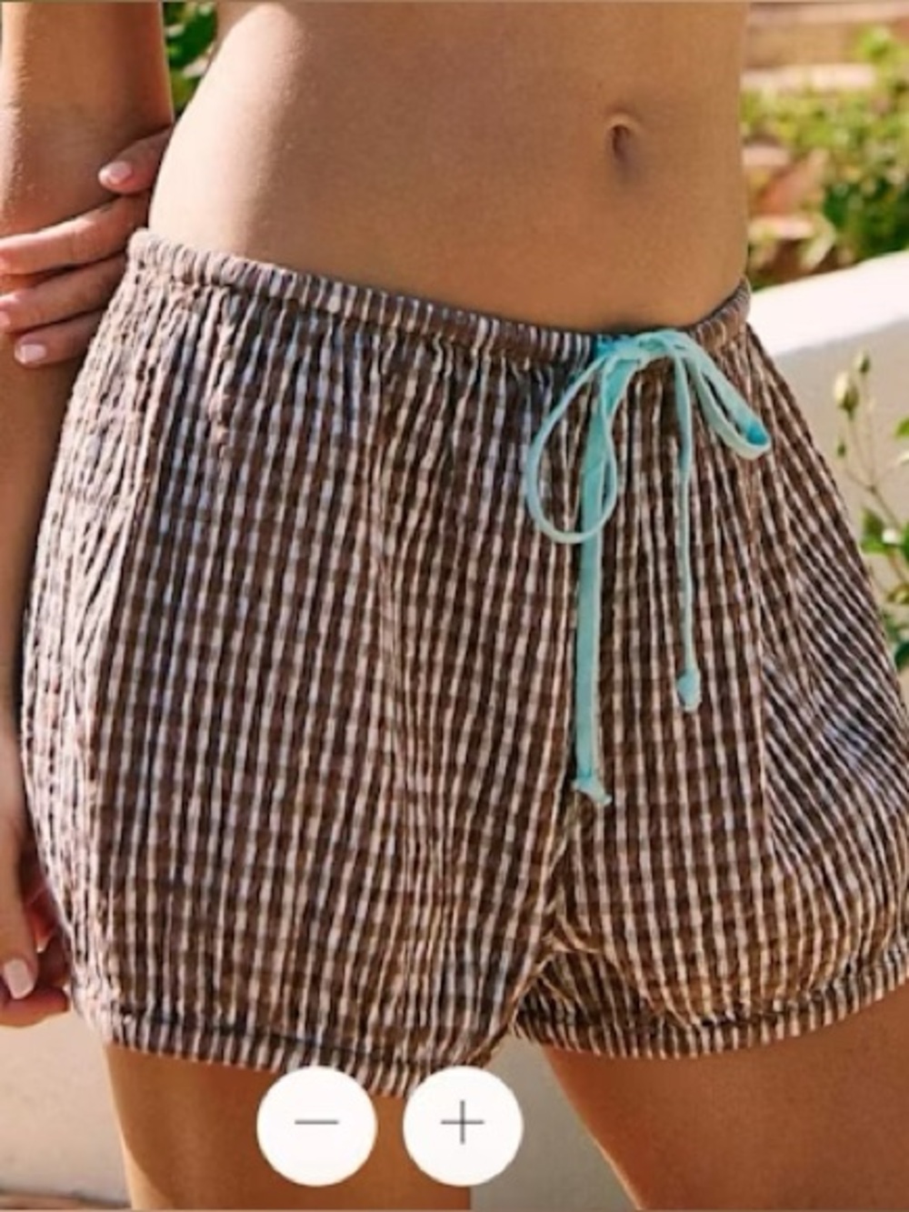 Free people free-est brown check bloomer shorts XS never worn